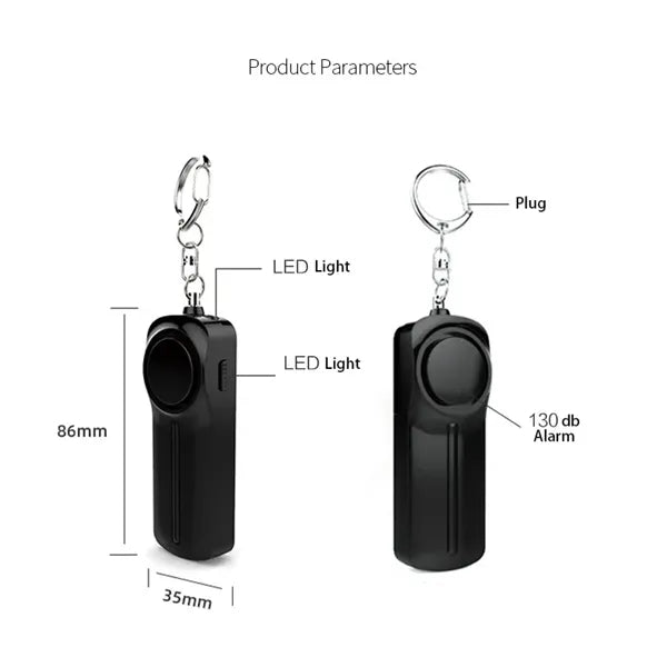 130DB Personal Security Alarm Keychain with LED Lights