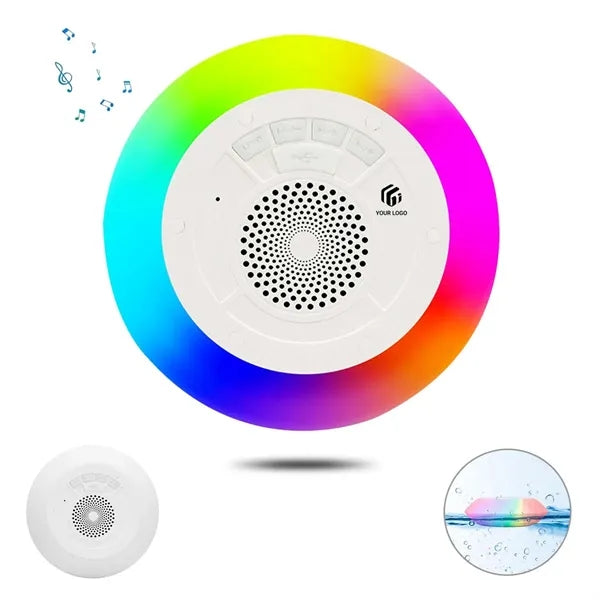 Waterproof floating pool bluetooth speaker with rgb lights