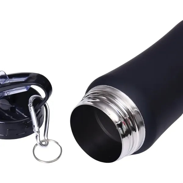 Stainless Steel Straw Water Bottle with Carabiner Clip