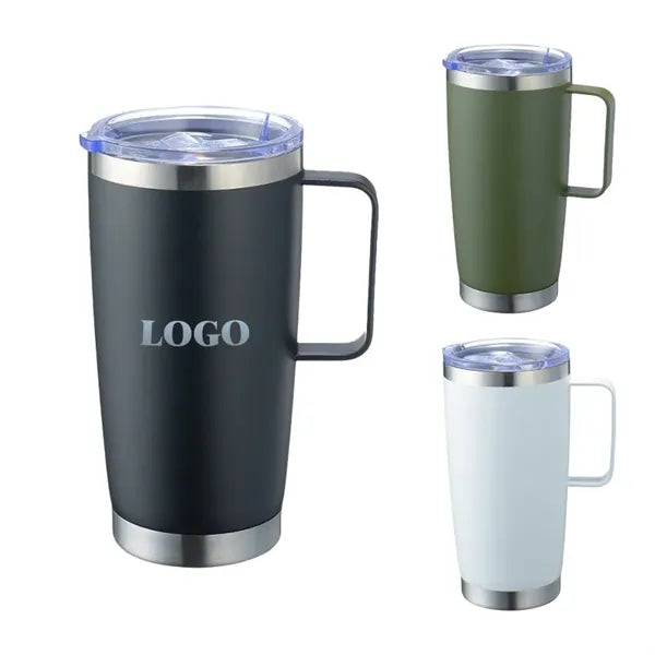 20 oz. Travel Stainless Coffee Mug Tumbler w/Lid Handle