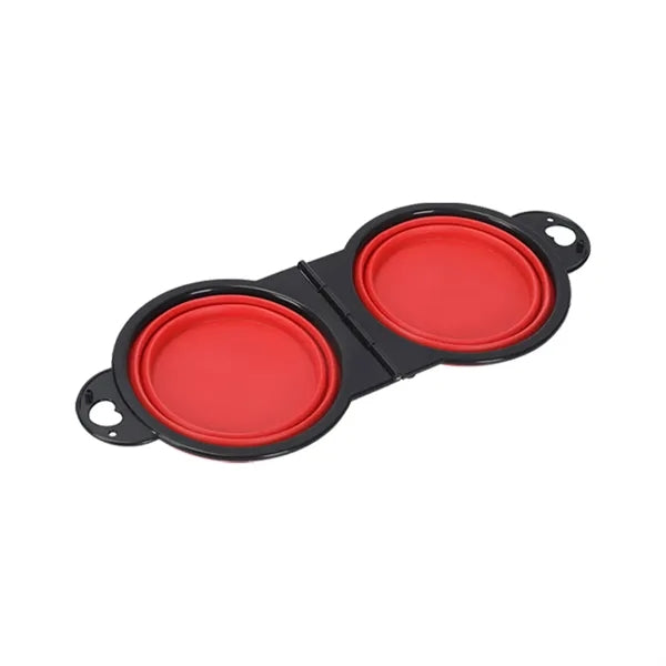 Collapsible Silicone Dog Dual Bowls