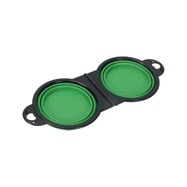 Collapsible Silicone Dog Dual Bowls