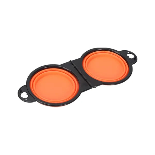 Collapsible Silicone Dog Dual Bowls
