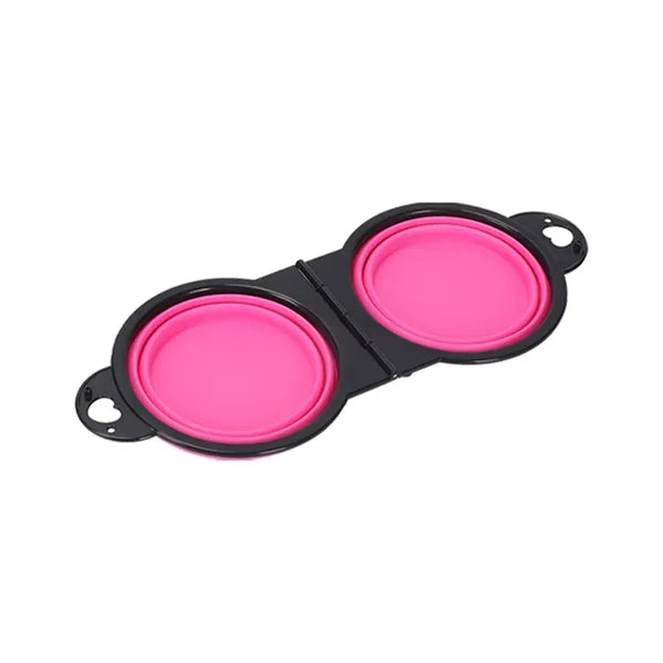 Collapsible Silicone Dog Dual Bowls