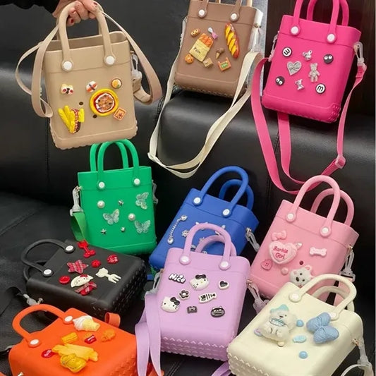 EVA Waterproof Mini Beach Tote Bag with Adjustable Strap