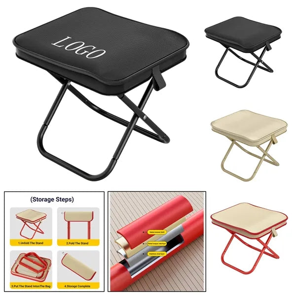 Portable Folding Stool with Storage