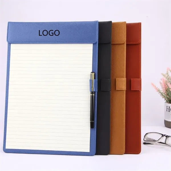 A4 PU Leather Magnetic Clipboard Writing Board