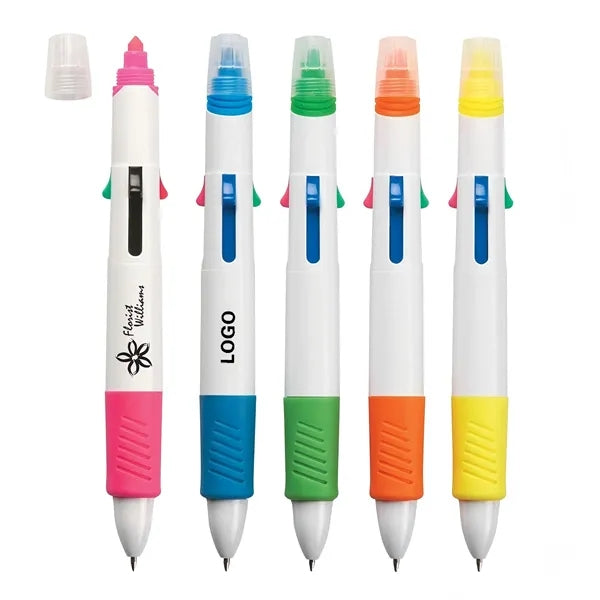 Quatro Ballpoint Pen With Highlighter