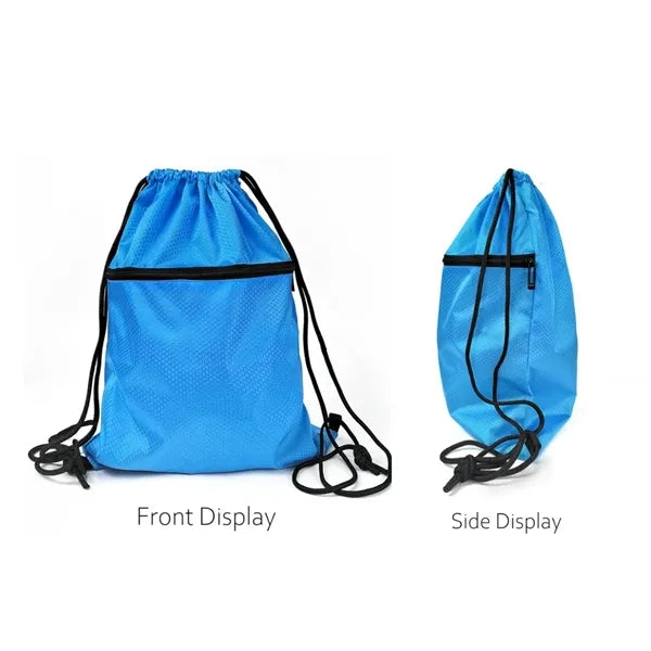 420D Heavy Duty Strawstring Backpack w/ zipper