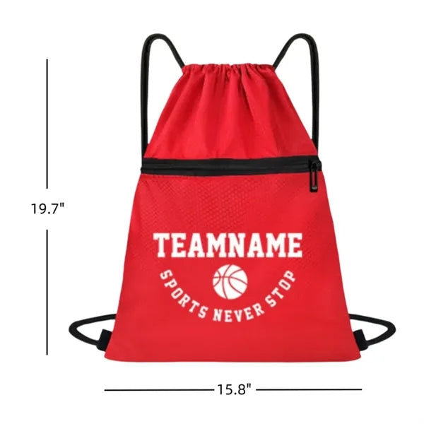420D Heavy Duty Strawstring Backpack w/ zipper