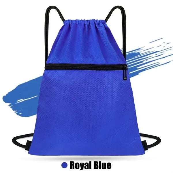 420D Heavy Duty Strawstring Backpack w/ zipper