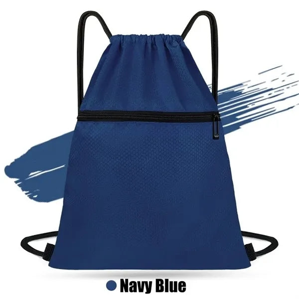 420D Heavy Duty Strawstring Backpack w/ zipper