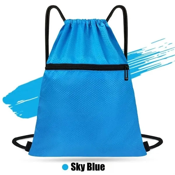 420D Heavy Duty Strawstring Backpack w/ zipper