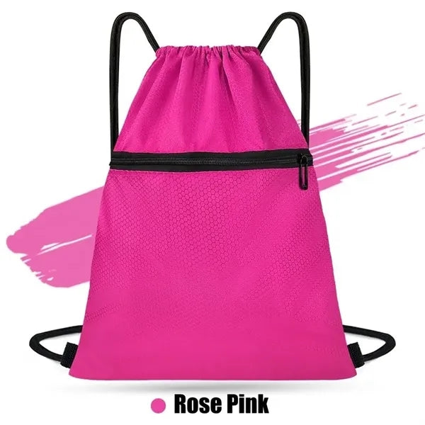 420D Heavy Duty Strawstring Backpack w/ zipper
