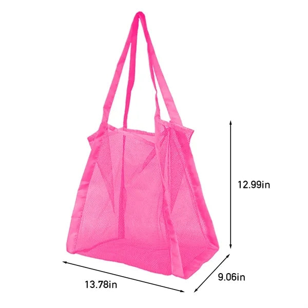 Large capacity solid color hand-held shopping mesh bag