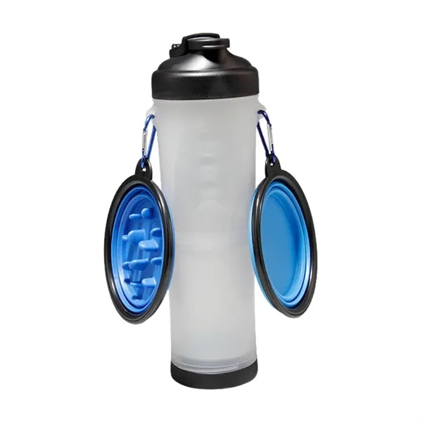 Pet Water Bottle with Collapsible Bowls for Traveling