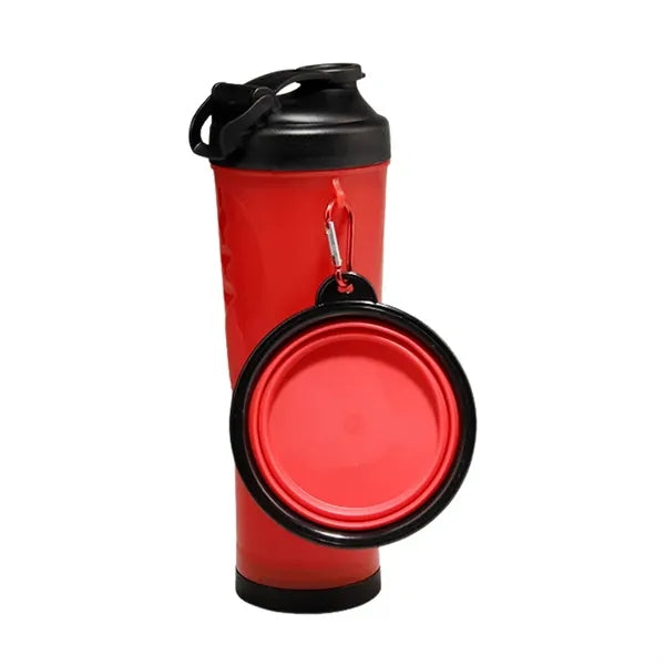 Pet Water Bottle with Collapsible Bowls for Traveling