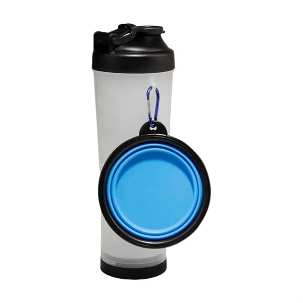 Pet Water Bottle with Collapsible Bowls for Traveling