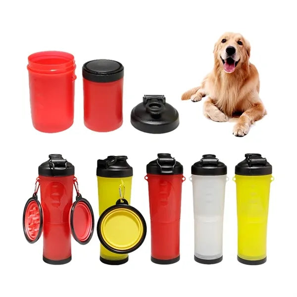 Pet Water Bottle with Collapsible Bowls for Traveling