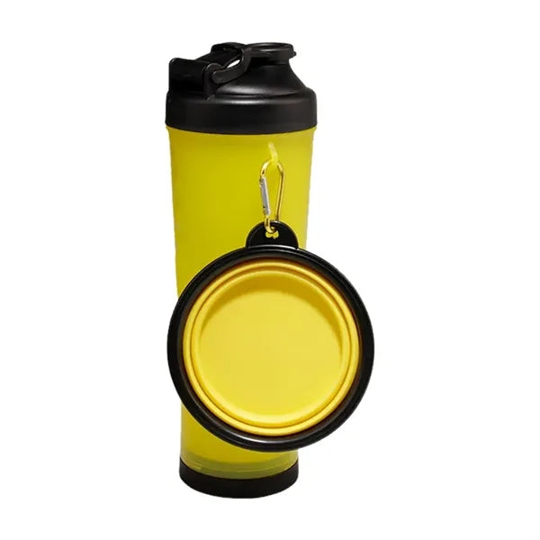 Pet Water Bottle with Collapsible Bowls for Traveling
