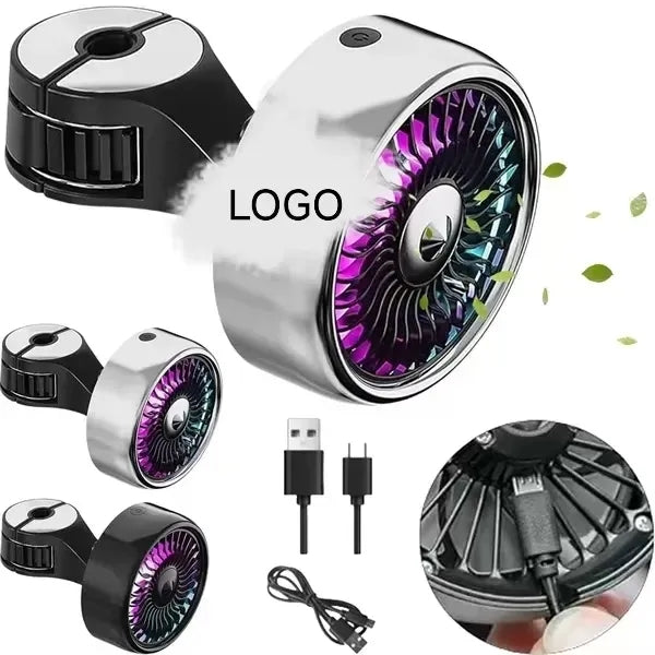 Portable Car Seat Fans 3 Speeds Strong Wind with LED Lights