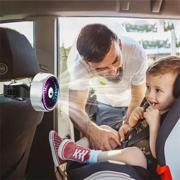 Portable Car Seat Fans 3 Speeds Strong Wind with LED Lights