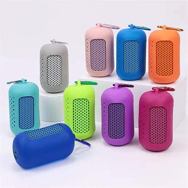 Quick Drying Cooling Travel Towel with Silicone Case