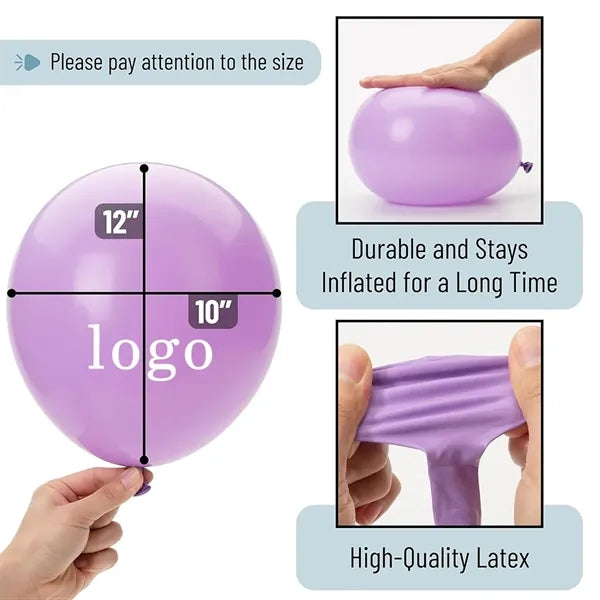 100 Pack 10 inch Round Macaron Latex Balloons