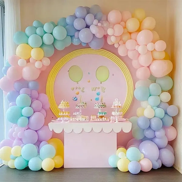 100 Pack 10 inch Round Macaron Latex Balloons