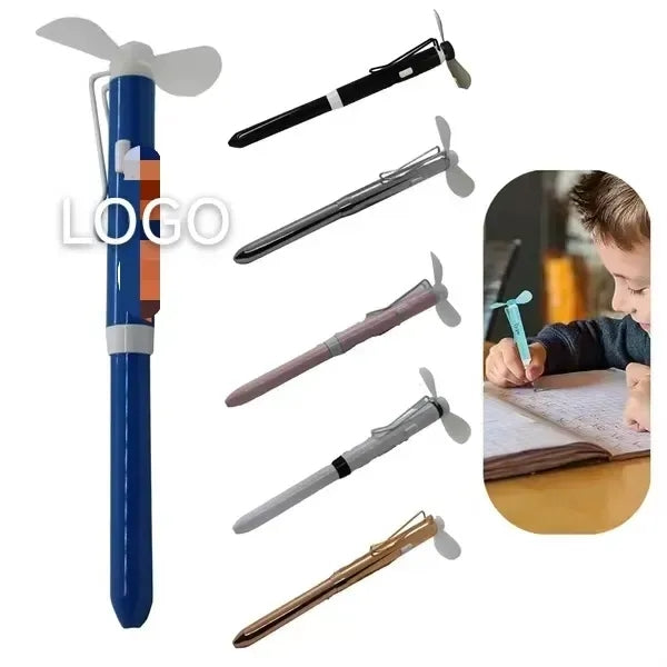 Mini Fan with Ballpoint Multifunction Metal Pens
