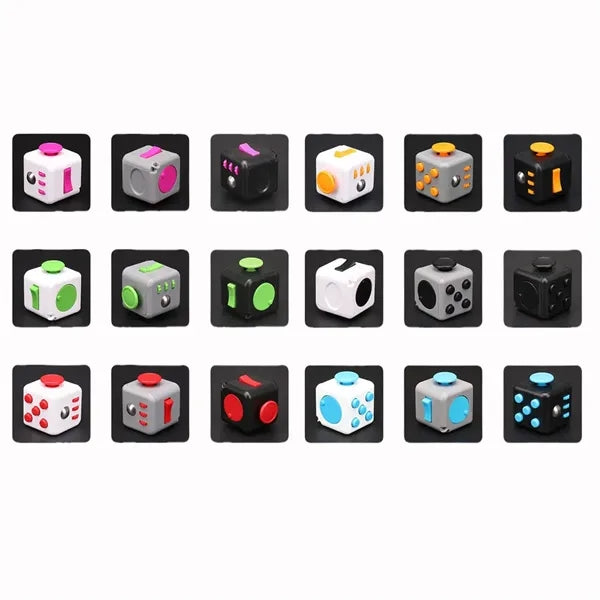 1.25" ABS Fun Fidget Cube Keychain - Stress Relief Desk Toy