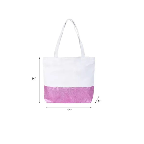 12OZ Sequined Canvas 15" Laptop Cotton Tote Bag