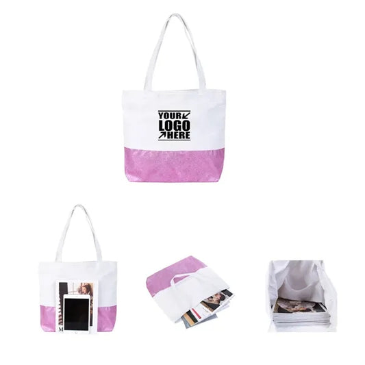 12OZ Sequined Canvas 15" Laptop Cotton Tote Bag