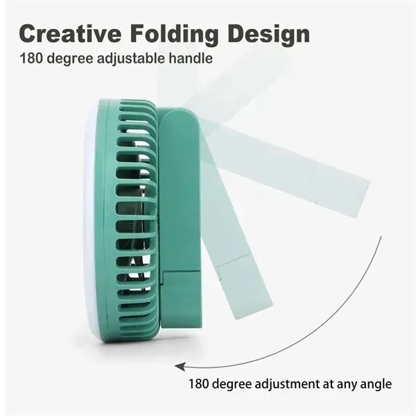 Hanging USB Portable Camping Fan Rechargeable With LED Lante
