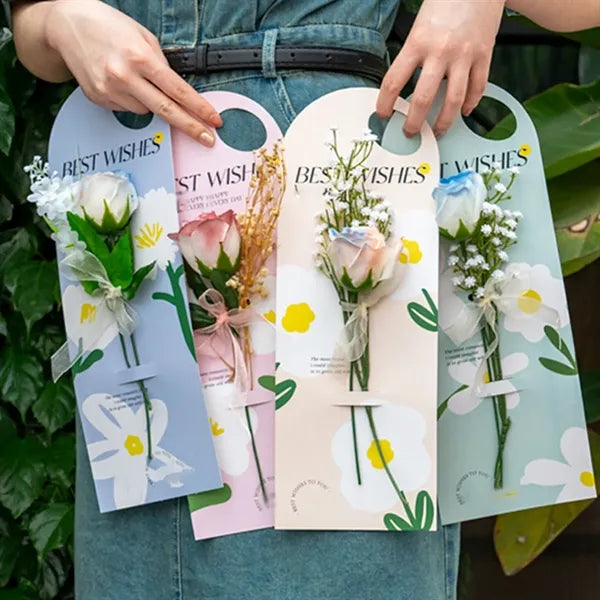 Gifts handheld single flower wrapping packaging box tote