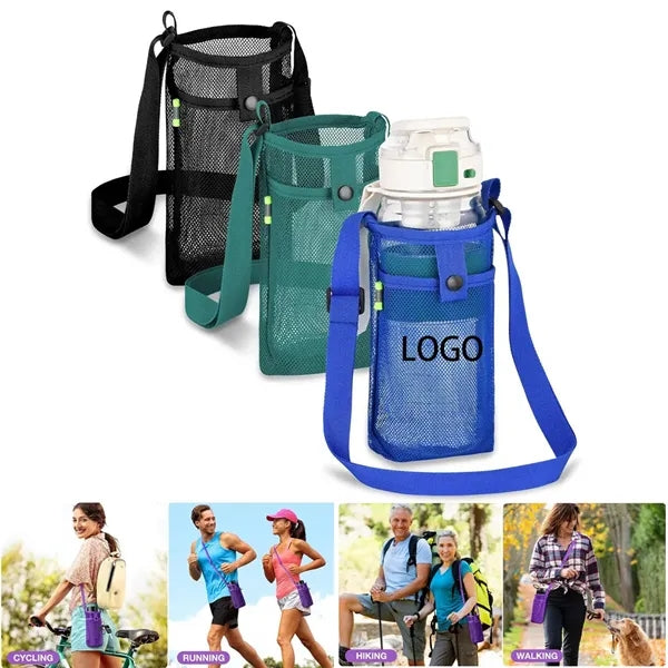 Water Bottle Holder Carrier with Adjustable Shoulder Strap