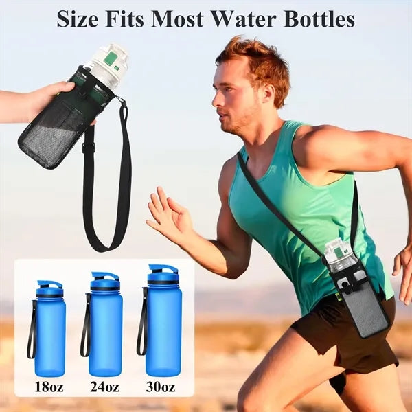 Water Bottle Holder Carrier with Adjustable Shoulder Strap