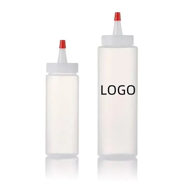 Wide Mouth Squeeze Plastic Bottle with Red Cap