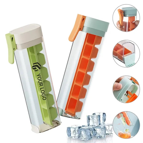 Portable homemade drinks ice cube tray with lid press