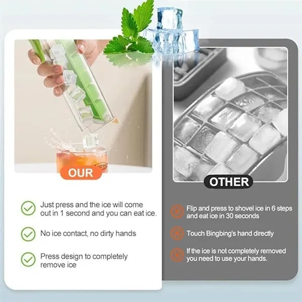 Portable homemade drinks ice cube tray with lid press