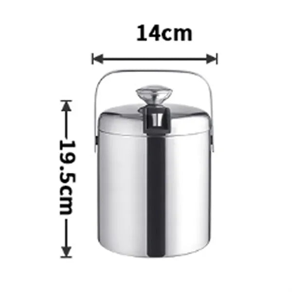 1300ml Double-Wall Ice Bucket with Tongs