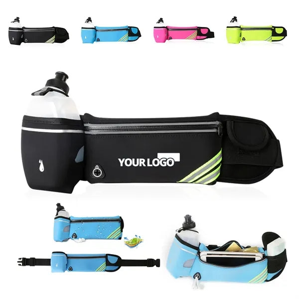 Spandex Sports Fanny Pack With Water Bottle