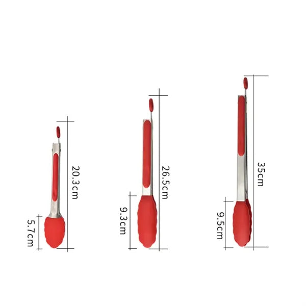 9" BBQ Silicone Kitchen Tongs for Cooking
