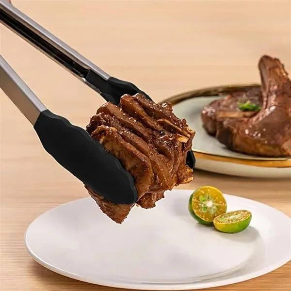 9" BBQ Silicone Kitchen Tongs for Cooking