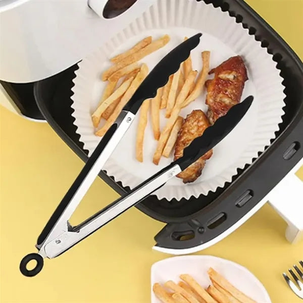 9" BBQ Silicone Kitchen Tongs for Cooking