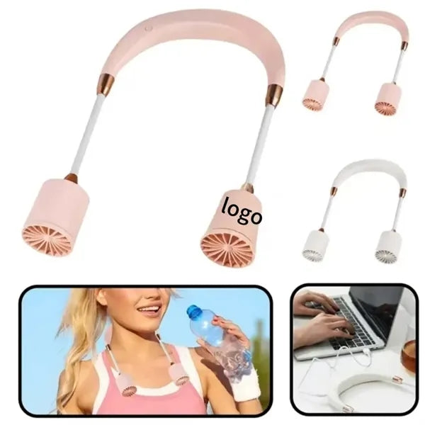 USB Rechargeable Long-Lasting Neck Fan with 3 Speeds