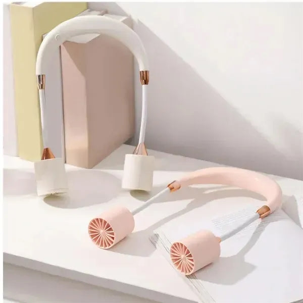 USB Rechargeable Long-Lasting Neck Fan with 3 Speeds