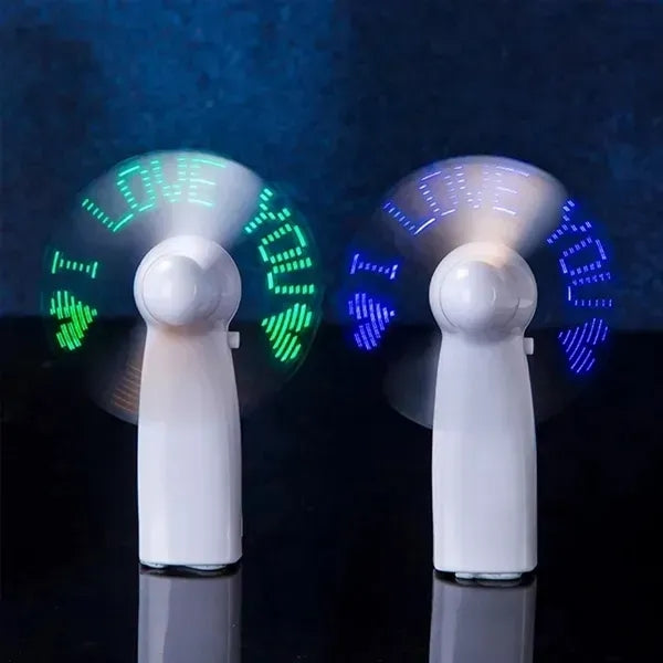 Hand Held Mini Table Led Flash Fan