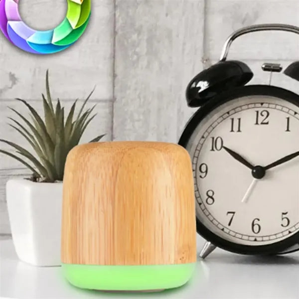 Bamboo Wireless Bluetooth Speaker with LED Light
