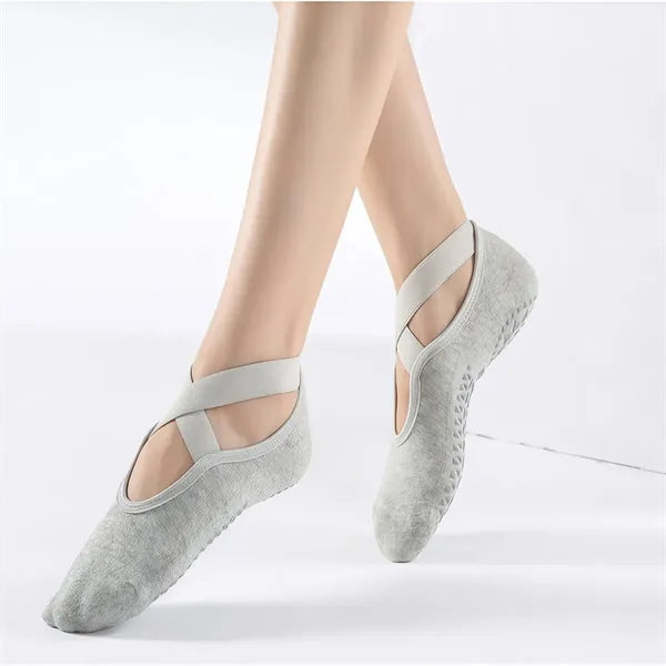 Yoga Socks for Women with Non-Slip Grips & Straps